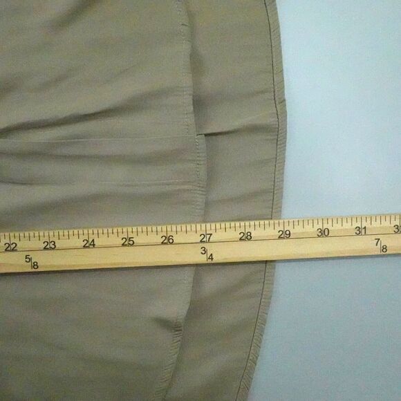 MELA PURDIE Technical Polyester Shirt Women XXS Khaki Button-Up Pocket Australia - Picture 12 of 15